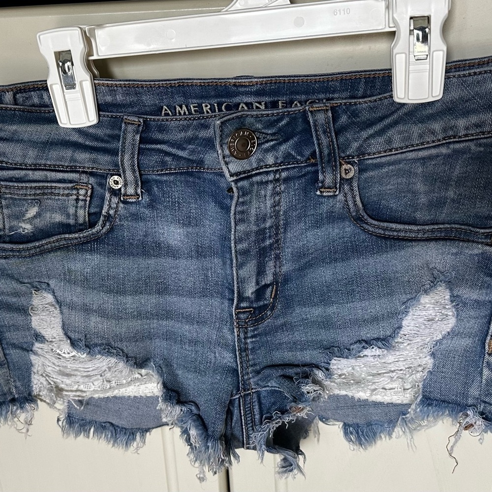 American Eagle Outfitters Distressed Blue Jean Shorts